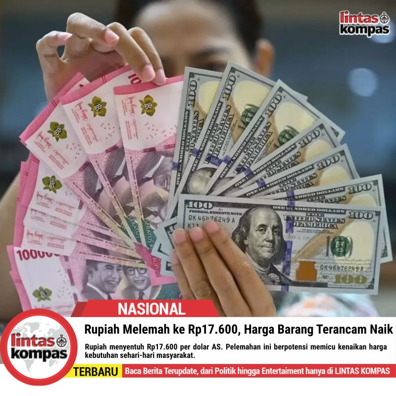Rupiah Melemah ke Rp17.600, Harga Barang Terancam Naik