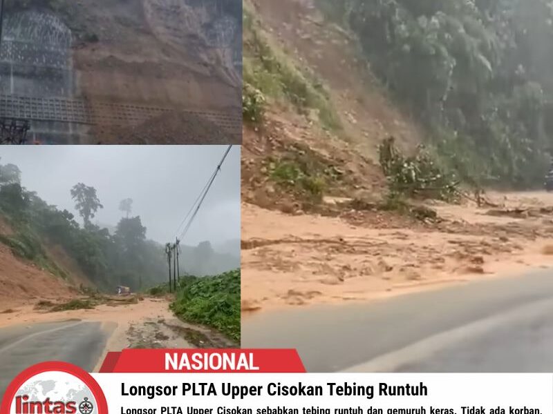 Longsor PLTA Upper Cisokan Tebing Runtuh