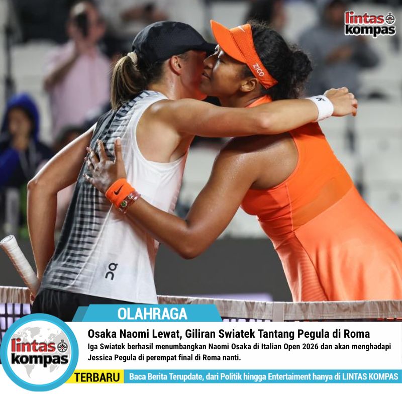 Swiatek Dominasi Osaka di Italian Open 2026, Tantang Pegula di Perempat Final