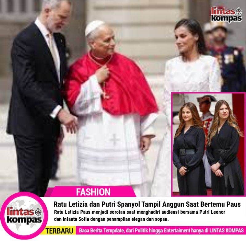 Ratu Letizia dan Putri Spanyol Tampil Anggun Saat Bertemu Paus
