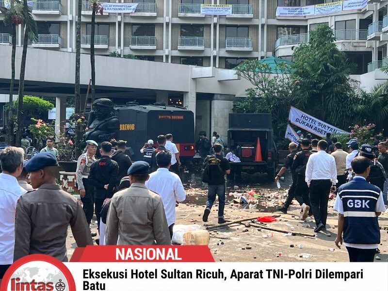 Eksekusi Hotel Sultan Ricuh, Aparat TNI-Polri Dilempari Batu