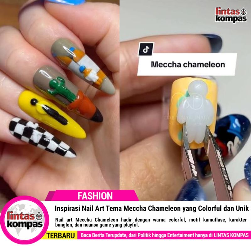 Inspirasi Nail Art Tema Meccha Chameleon yang Colorful dan Unik