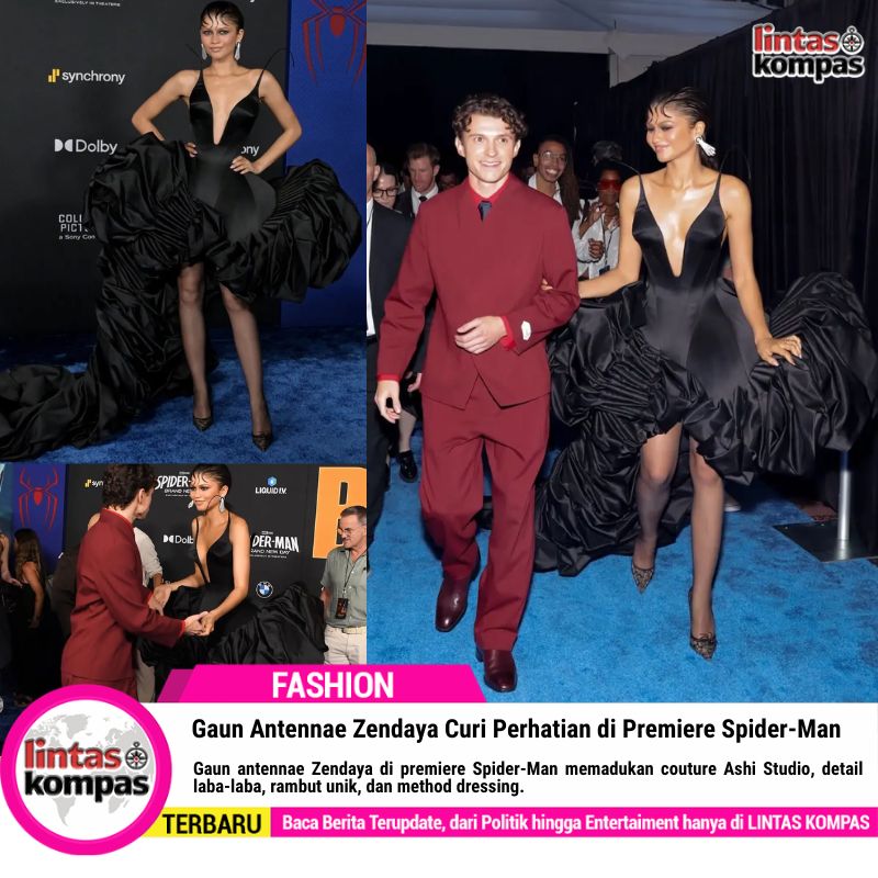 Gaun Antennae Zendaya Curi Perhatian di Premiere Spider-Man