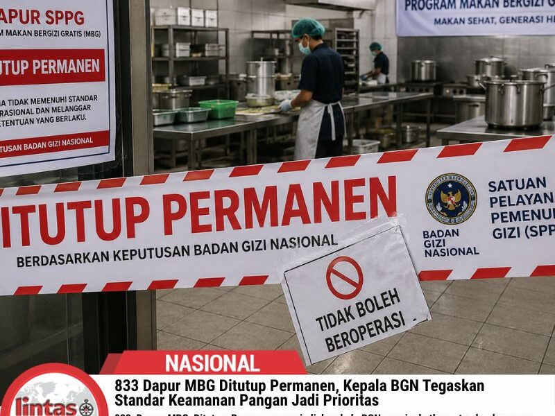 833 Dapur MBG Ditutup Permanen oleh Kepala BGN