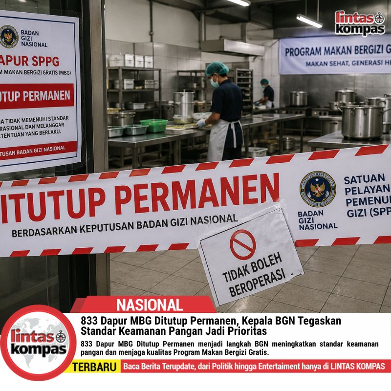 833 Dapur MBG Ditutup Permanen oleh Kepala BGN