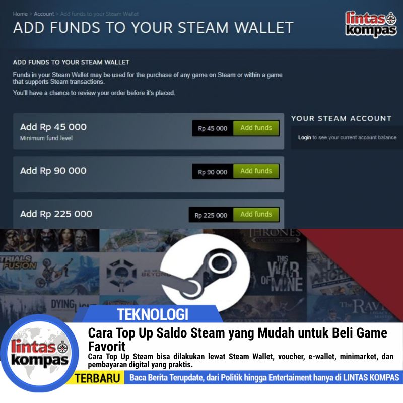 Cara Top Up Saldo Steam yang Mudah untuk Beli Game Favorit