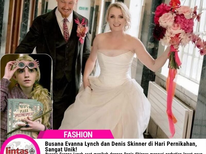 Busana Evanna Lynch dan Denis Skinner di Hari Pernikahan