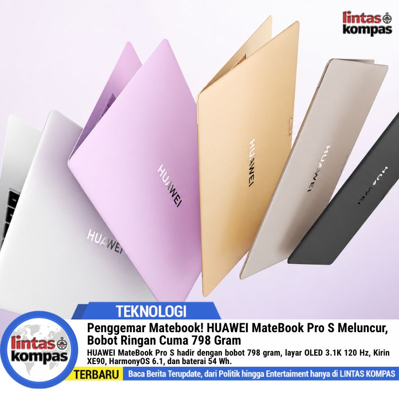 HUAWEI MateBook Pro S Jadi Laptop 14 Inci yang Sangat Ringan