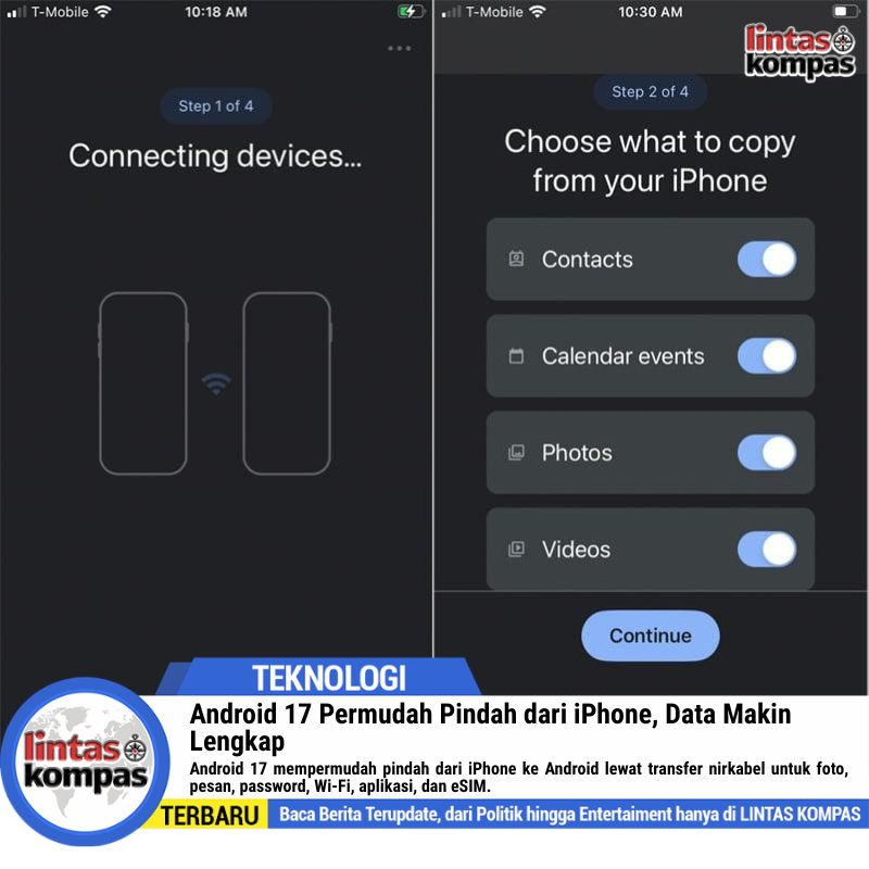 Android 17 Permudah Pindah dari iPhone, Data Makin Lengkap