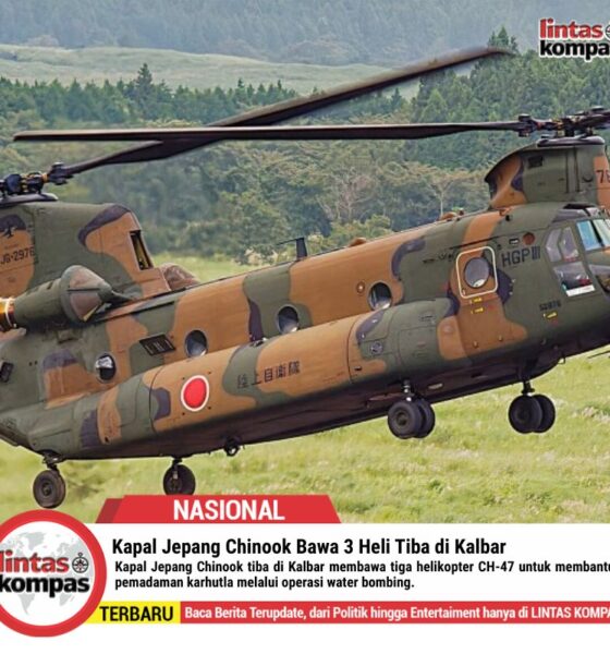 Kapal Jepang Chinook Bawa 3 Heli Tiba di Kalbar
