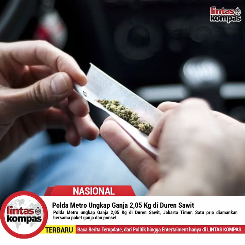 Polda Metro Ungkap Ganja 2,05 Kg di Duren Sawit