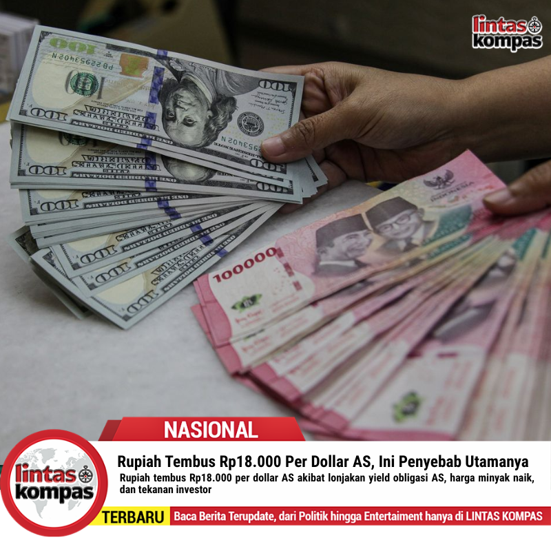 Rupiah Tembus Rp18.000 Per Dollar AS, Ini Penyebab Utamanya