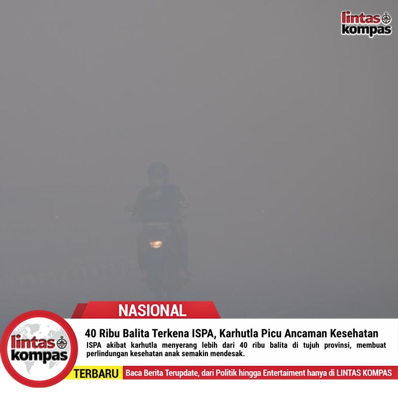 40 Ribu Balita Terkena ISPA, Karhutla Picu Ancaman Kesehatan