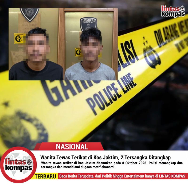 Wanita Tewas Terikat di Kos Jaktim, 2 Tersangka Ditangkap