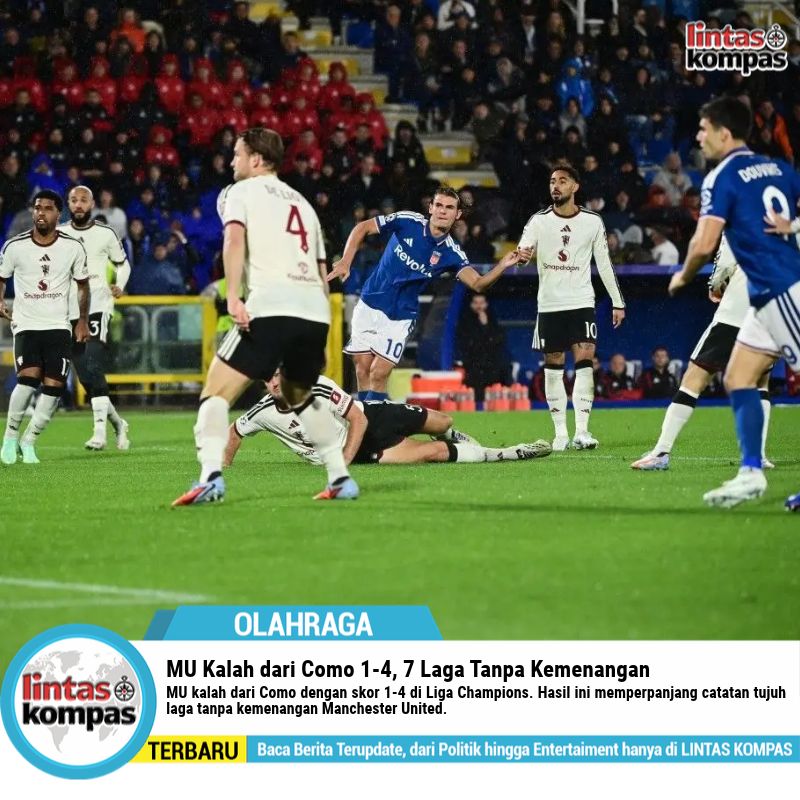 MU Kalah dari Como 1-4, 7 Laga Tanpa Kemenangan
