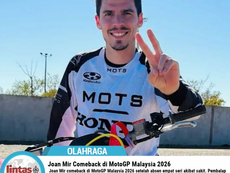 Joan Mir comeback di MotoGP Malaysia 2026 setelah absen empat seri akibat sakit. Pembalap Honda itu siap kembali mengaspal di Sepang.