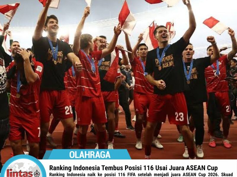 Ranking Indonesia Tembus Posisi 116 Usai Juara ASEAN Cup