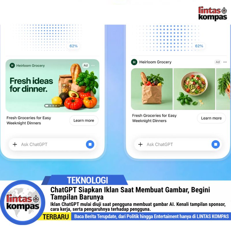ChatGPT Siapkan Iklan Saat Membuat Gambar, Begini Tampilan Barunya